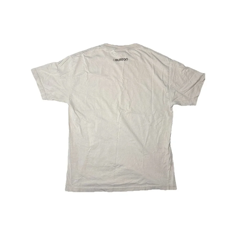 Vintage Burton Logo T Shirt Men's Size Medium Brown‎ Cream Y2K 90s Skater Surf